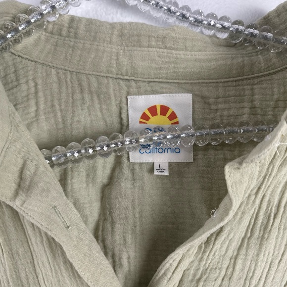 C&C California Double Gauze Camp Shirt Green Size Large - Picture 3 of 4